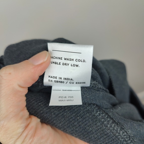 Pact Wide Leg Ankle Pants Womens Large Charcoal Gray 100% Organic Cotton Lounge - Picture 8 of 9